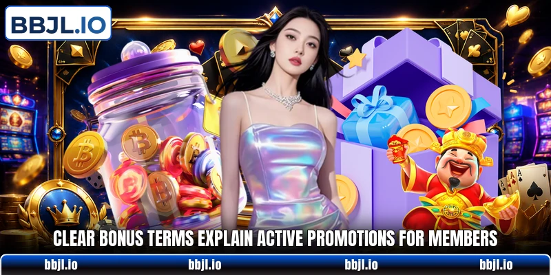 Clear bonus terms explain active promotions for members
