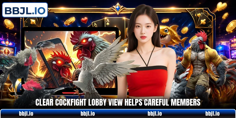 Clear cockfight lobby view helps careful members