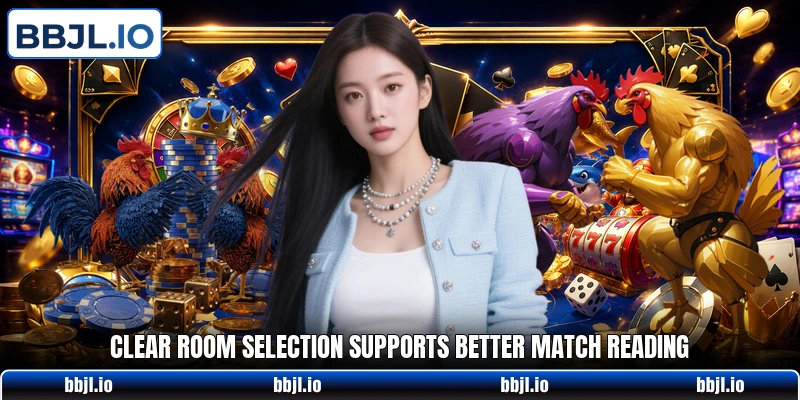 Clear room selection supports better match reading Clear room selection supports better match reading
