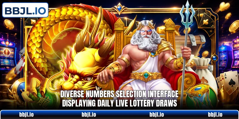 Diverse numbers selection interface displaying daily live lottery draws