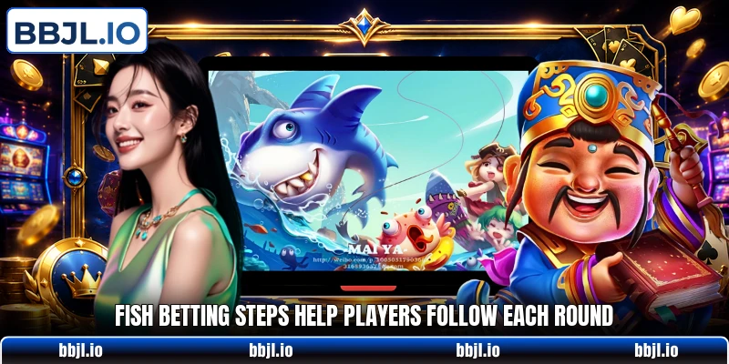 Fish betting steps help players follow each round