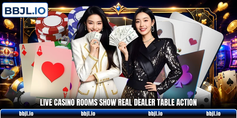 Live Casino rooms show real dealer table action