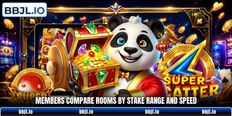 Members compare rooms by stake range and speed Members compare rooms by stake range and speed