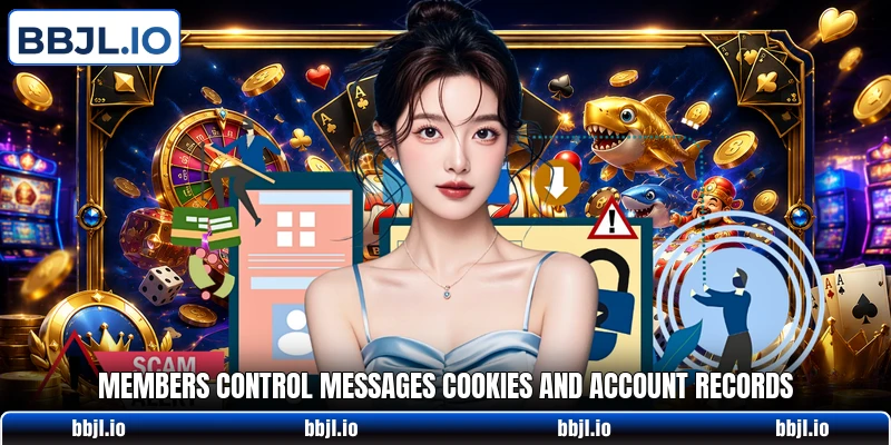 Members control messages cookies and account records Members control messages cookies and account records