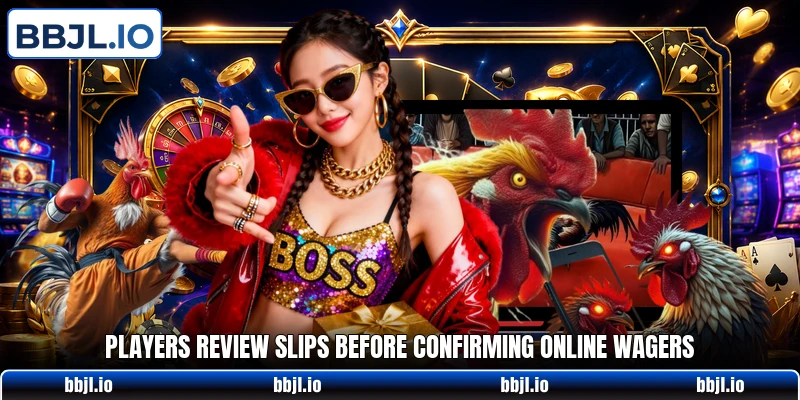 Players review slips before confirming online wagers Players review slips before confirming online wagers