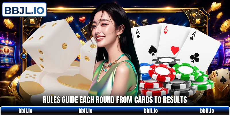 Rules guide each round from cards to results