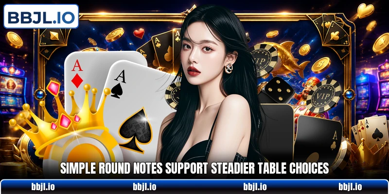 Simple round notes support steadier table choices Simple round notes support steadier table choices