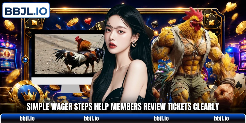 Simple wager steps help members review tickets clearly