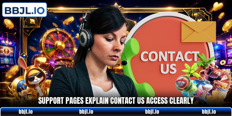Support pages explain contact us access clearly